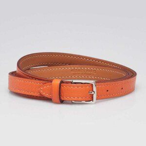 Hermes Orange/Gold Swift Leather Mini Etriviere 4 Tours Leather Wrap Bracelet